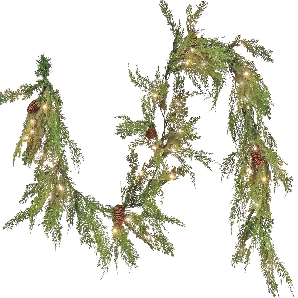 New HGTV Home Collection Artificial Christmas Garland Branch Vine 6 Foot Mantle